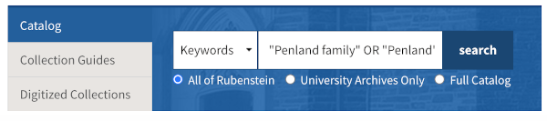 catalog search box showing Boolean search