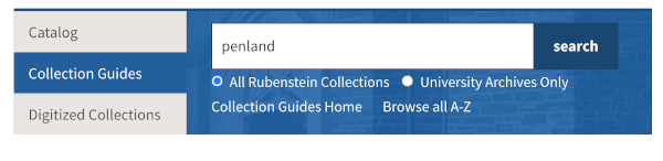 catalog search box searching the collection guides